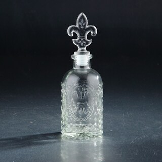 7.5" Clear Glass Bottle with Finial Lid Tabletop Decor - Bed Bath & Beyond - 28726573